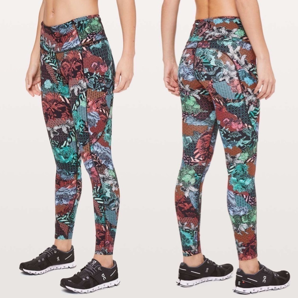 Lululemon RARE fast & free floral print leggings